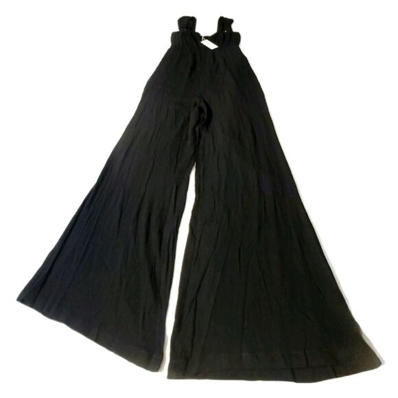 Petal & Pup Crosby Jumpsuit Cropped Straight Leg 100% Rayon Black Women's Size M - Picture 6 of 14